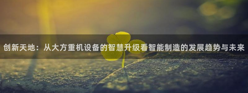 威九国际精免费下载：创新天地：从大方重机设备的智慧升级看智能
