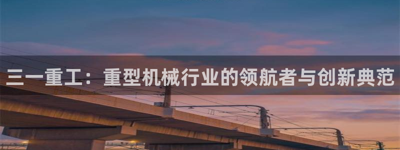 威九国际的演员：三一重工：重型机械行业的领航者与创新典范